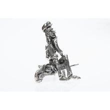 Load image into Gallery viewer, BP003 Pewter Miner Comical sitting on wheelbarrow-Buckingham Pewter
