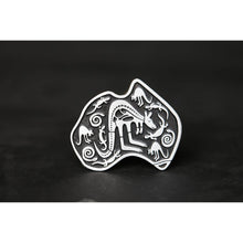 Load image into Gallery viewer, Pewter Belt Buckle Cave Art in shape of Australia-Buckingham Pewter
