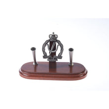 Load image into Gallery viewer, The Royal Australian Ordnance Corp Double Desk Set &amp; Pen Holder (AA Psych)-Buckingham Pewter
