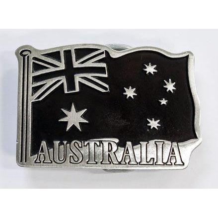 Australian Flag Pewter Belt Buckle - Large - Buckingham Pewter