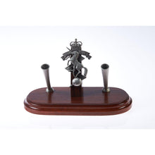 Load image into Gallery viewer, The Royal Australian Corps of Electrical and Mechanical Engineers Double Desk Set &amp; Pen Holder (RAEME)-Buckingham Pewter

