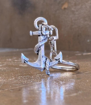Pewter Anchor Keyring