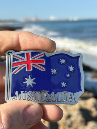 Pewter Belt Buckle Australian Flag - Large