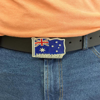 Pewter Belt Buckle Australian Flag - Large