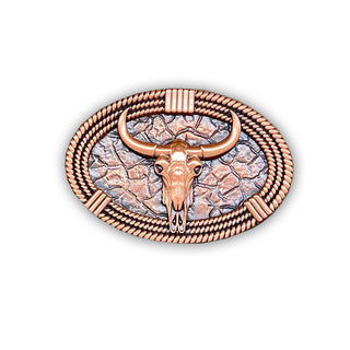 Rustic Western Skull Pewter Belt Buckle