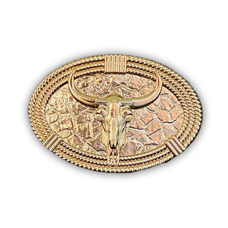 Rustic Western Skull Pewter Belt Buckle