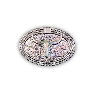Rustic Western Skull Pewter Belt Buckle