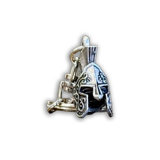 Trojan Warrior Helmet Pewter Keyring