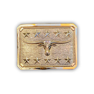 Custom Long Horn Design Belt Buckle