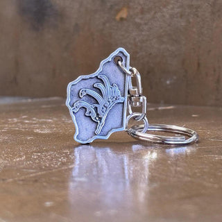 WA Kangaroo Paw Pewter Keyring