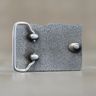 Vietnam Veterans pewter belt buckle with a textured finish and sturdy silver metal loop