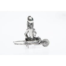 Load image into Gallery viewer, BP003 Pewter Miner Comical sitting on wheelbarrow-Buckingham Pewter
