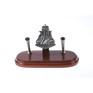 10th Light Horse Regiment Double Desk Set & Pen Holder-Buckingham Pewter