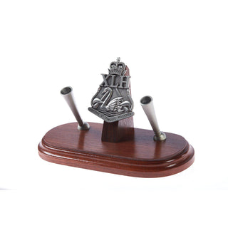 10th Light Horse Regiment Double Desk Set & Pen Holder-Buckingham Pewter