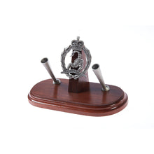 Load image into Gallery viewer, 3rd/4th Cavalry Regiment Double Desk Set &amp; Pen Holder-Buckingham Pewter
