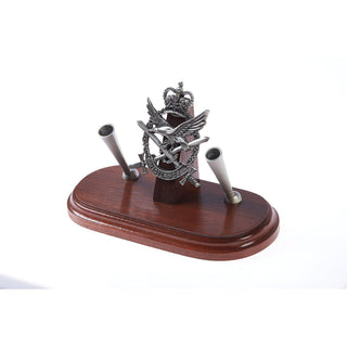 Australian Army Aviation Corp Double Desk Set & Pen Holder (AAAvn)-Buckingham Pewter