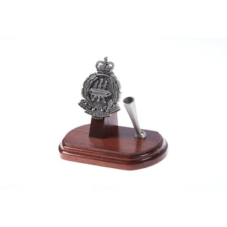 The Australian Army Catering Corp Single Desk Set & Pen Holder (AACC)-Buckingham Pewter