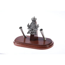 Load image into Gallery viewer, The Australian Intelligence Corp Double Desk Set &amp; Pen Holder (AUSTINT)-Buckingham Pewter
