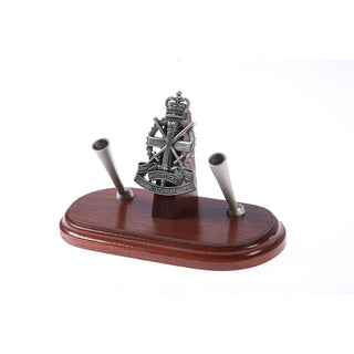 Army Apprentice School Double Desk Set & Pen Holder-Buckingham Pewter