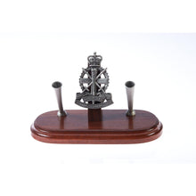 Load image into Gallery viewer, Army Apprentice School Double Desk Set &amp; Pen Holder-Buckingham Pewter
