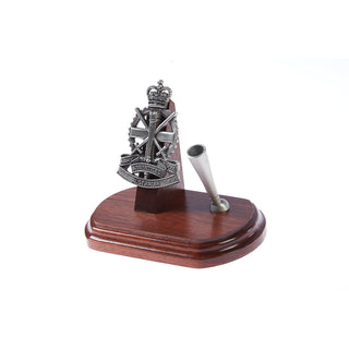 Army Apprentice School Single Desk Set & Pen Holder-Buckingham Pewter