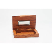 Load image into Gallery viewer, Wooden Business Card Holder with Badge &amp; Engrave Tag-Buckingham Pewter
