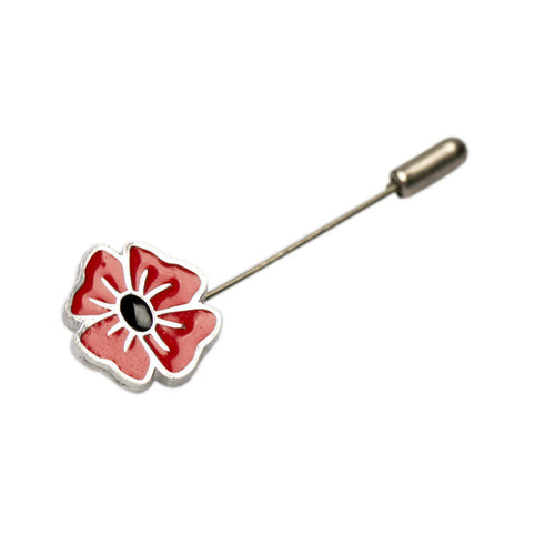 Red Poppy Stick Pin-Buckingham Pewter