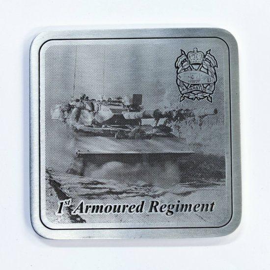 1st Armoured Regiment Pewter Coaster - Paratus - Buckingham Pewter