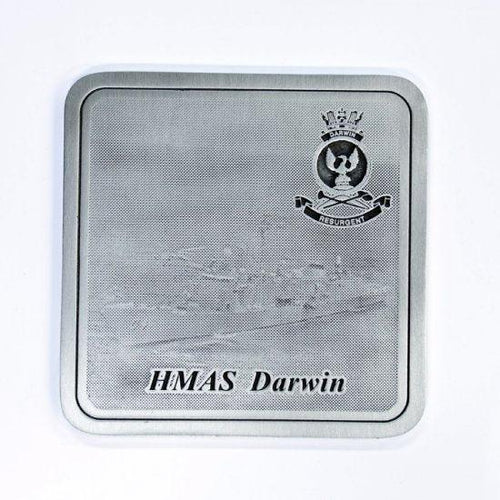 Pewter Military Coaster HMAS Darwin - Buckingham Pewter