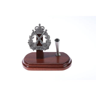 The Royal Australian Infantry Corp Single Desk Set & Pen Holder (RA INF)-Buckingham Pewter