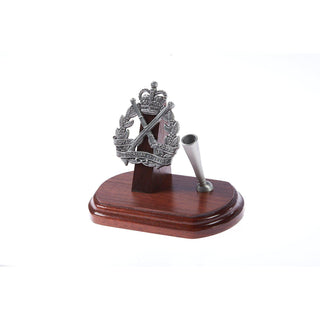 The Royal Australian Infantry Corp Single Desk Set & Pen Holder (RA INF)-Buckingham Pewter