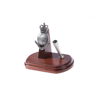 The Royal Australian Survey Corps Single Desk Set & Pen Holder (RA Svy)-Buckingham Pewter