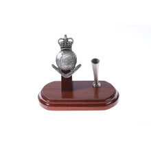 Load image into Gallery viewer, The Royal Australian Survey Corps Single Desk Set &amp; Pen Holder (RA Svy)-Buckingham Pewter
