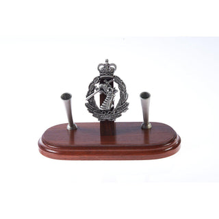 The Royal Australian Army Dental Corps Double Desk Set & Pen Holder (RAADC)-Buckingham Pewter