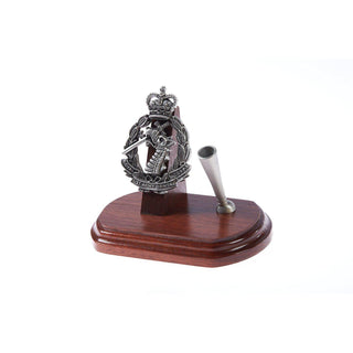 The Royal Australian Army Dental Corps Single Desk Set & Pen Holder (RAADC)-Buckingham Pewter