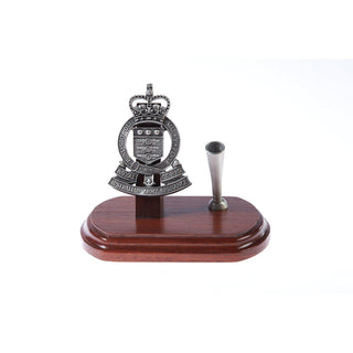 The Royal Australian Army Ordnance Corps Single Desk Set & Pen Holder (RAAOC)-Buckingham Pewter
