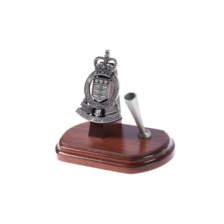 The Royal Australian Army Ordnance Corps Single Desk Set & Pen Holder (RAAOC)-Buckingham Pewter