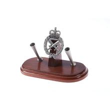Load image into Gallery viewer, The Royal Australian Corps of Military Police Double Desk Set &amp; Pen Holder (RACMP)-Buckingham Pewter
