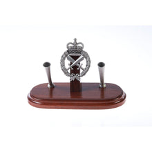 Load image into Gallery viewer, The Royal Australian Corps of Military Police Double Desk Set &amp; Pen Holder (RACMP)-Buckingham Pewter
