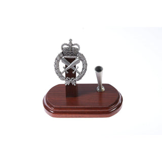 The Royal Australian Corps of Military Police Single Desk Set & Pen Holder (RACMP)-Buckingham Pewter