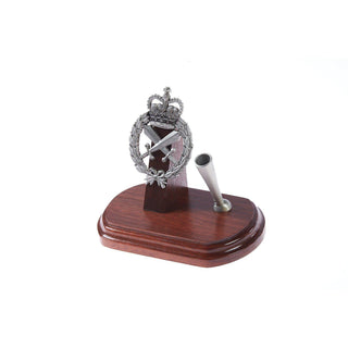 The Royal Australian Corps of Military Police Single Desk Set & Pen Holder (RACMP)-Buckingham Pewter