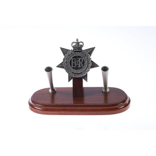 The Royal Australian Corps of Transport Double Desk Set & Pen Holder (RACT)-Buckingham Pewter