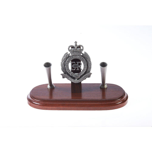 The Royal Australian Corps of Engineers Double Desk Set & Pen Holder (RAE)-Buckingham Pewter