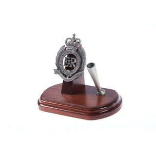 The Royal Australian Corps of Engineers Single Desk Set & Pen Holder (RAE)-Buckingham Pewter