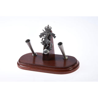 The Royal Australian Corps of Electrical and Mechanical Engineers Double Desk Set & Pen Holder (RAEME)-Buckingham Pewter
