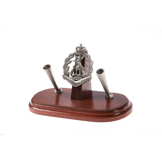 Royal Australian Regiment Double Desk Set & Pen Holder (RAR)-Buckingham Pewter