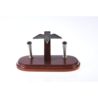 The Royal Australian Regiment Pewter Double Desk Set & Pen Holder Wings (RAR)-Buckingham Pewter