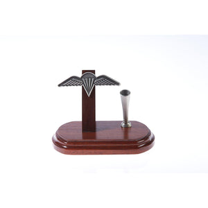 The Royal Australian Regiment Pewter Single Desk Set & Pen Holder Wings (RAR)-Buckingham Pewter