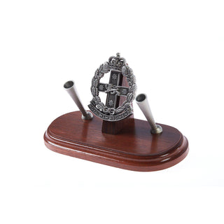 The Royal New South Wales Regiment Double Desk Set & Pen Holder (RNSWR)-Buckingham Pewter