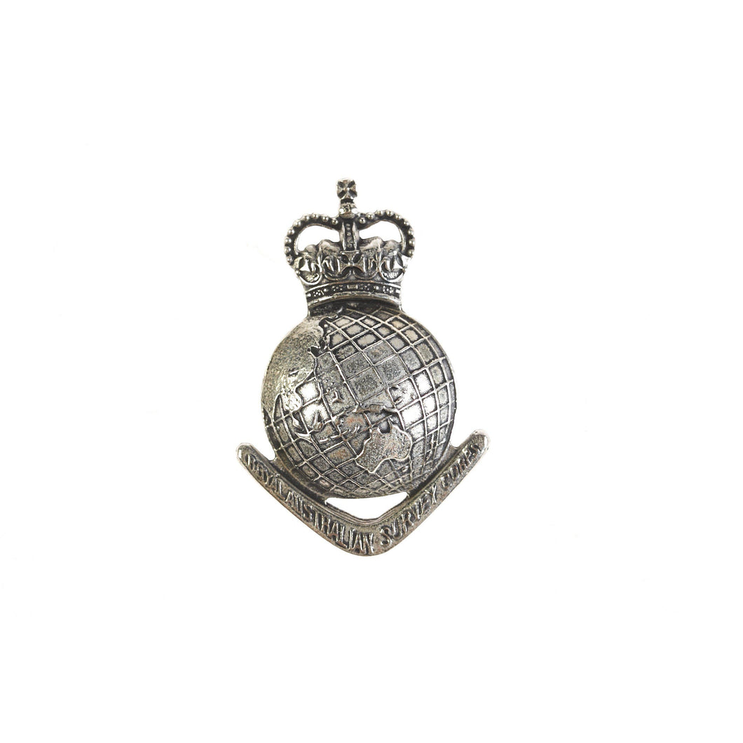 The Royal Australian Survey Corps Lapel Pin (Globe) (RA Svy) - Buckingham Pewter